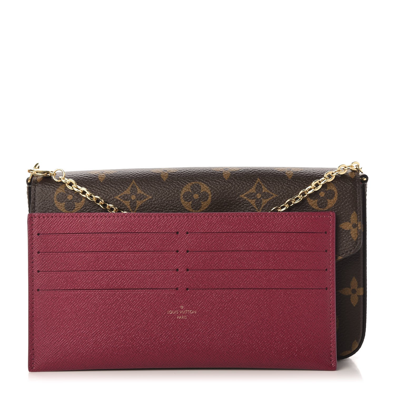 Louis Vuitton Monogram Pochette Felicie Chain Wallet Fuchsia 10 of 13