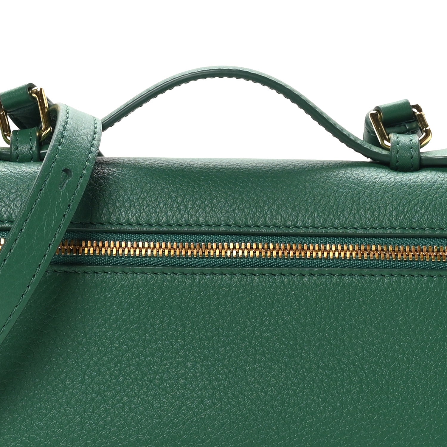 Loro Piana Grained Calfskin L19 Extra Pocket Pouch Forest Leaves 7 of 9