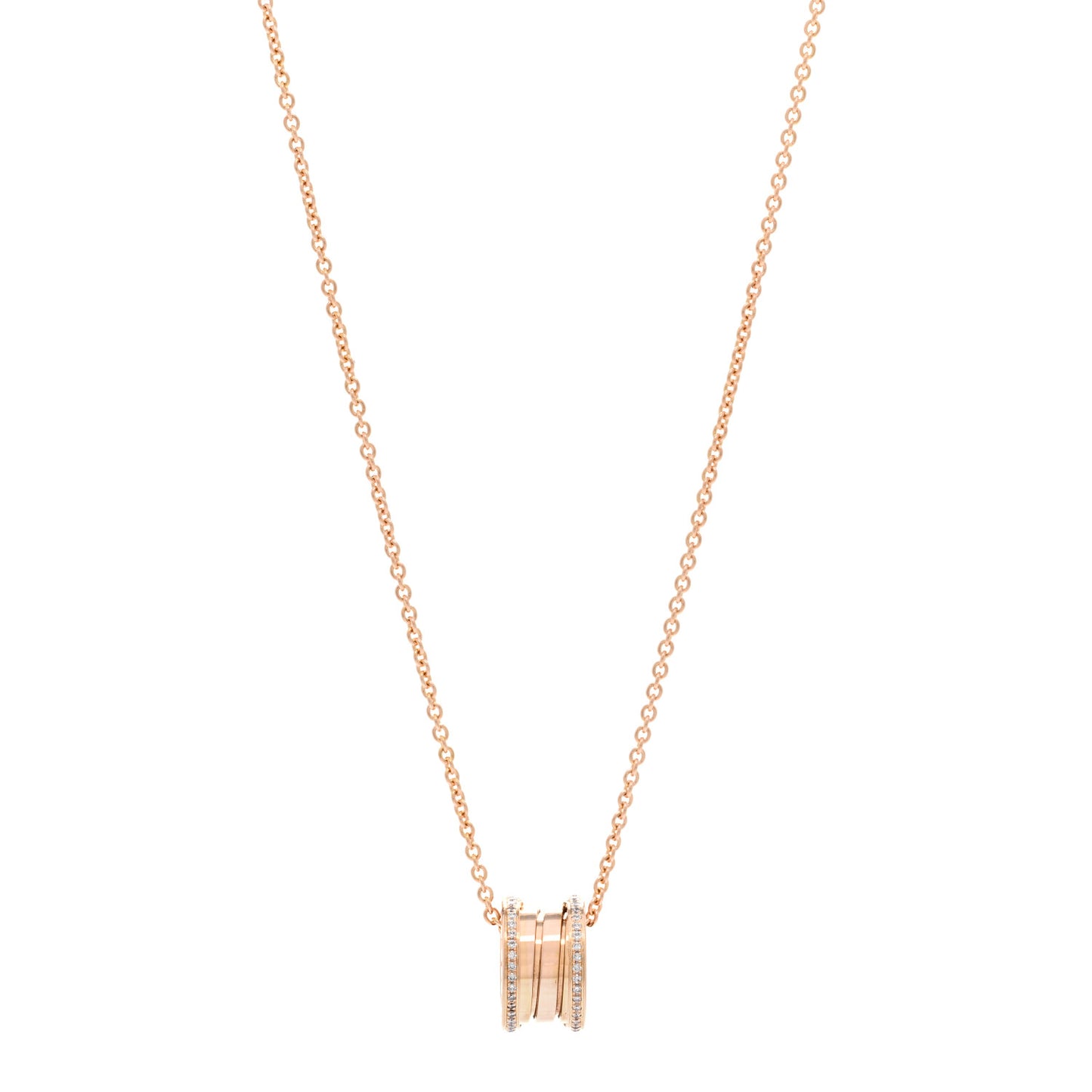 18K Rose Gold Diamond B.Zero1 Pendant Necklace
