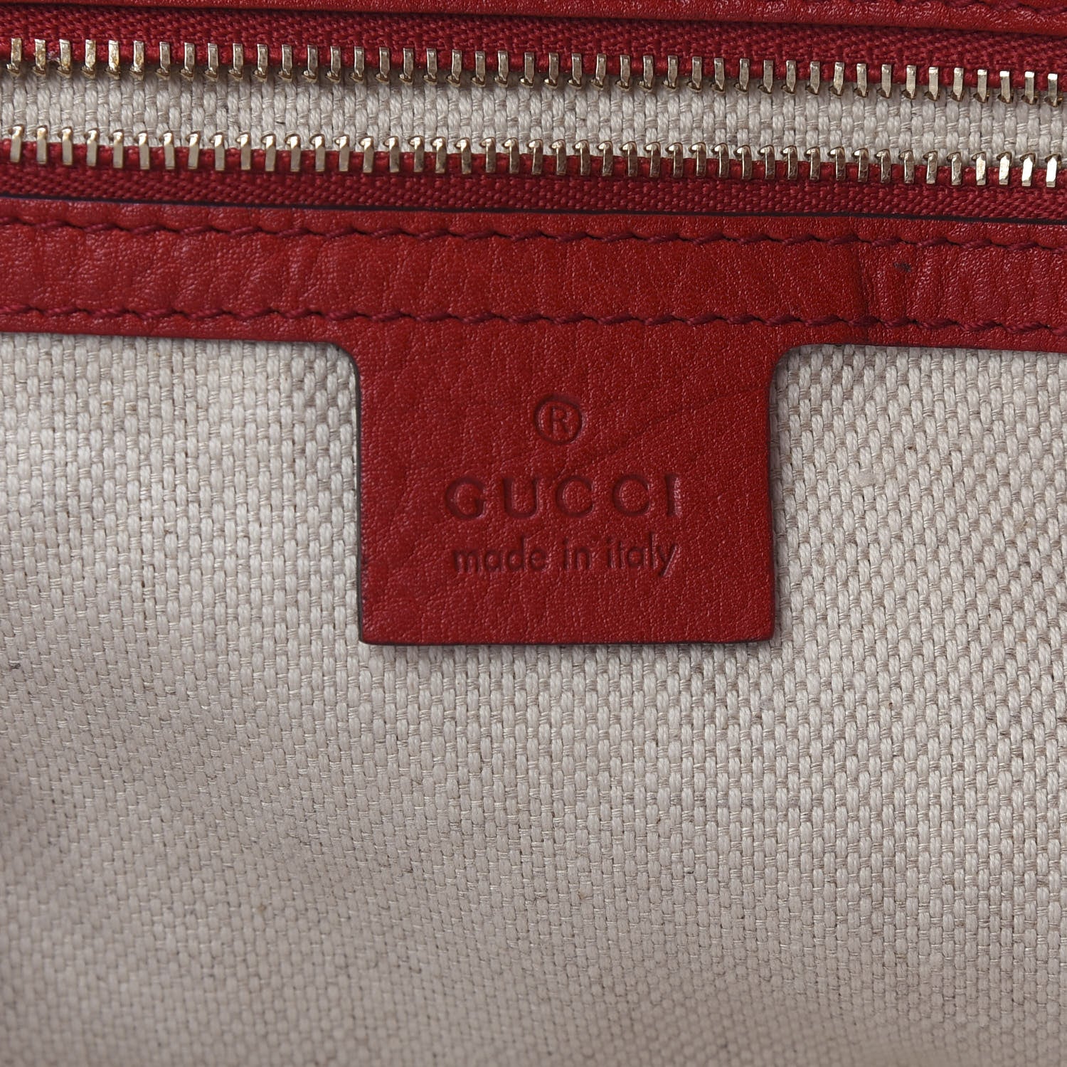 Gucci Pebbled Calfskin Large Soho Shoulder Bag Red 8 of 10