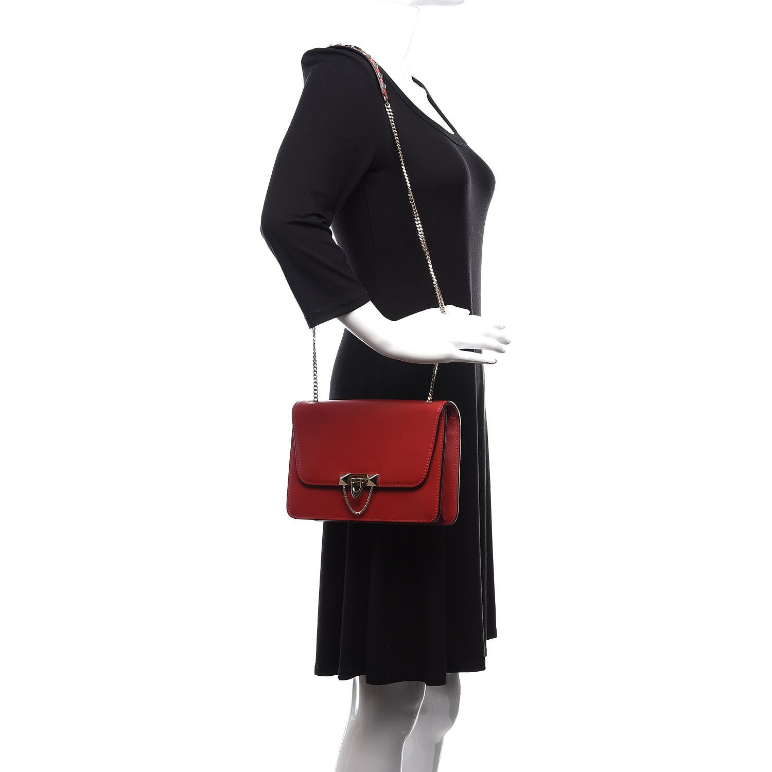 Valentino Garavani Vitello Small Rockstud Demilune Shoulder Bag Rosso Valentino 2 of 11