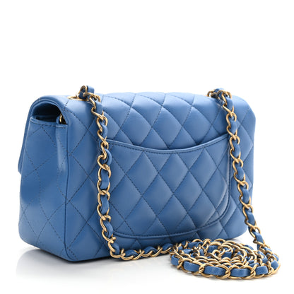 Chanel Lambskin Quilted Mini Rectangular Flap Blue 3 of 11