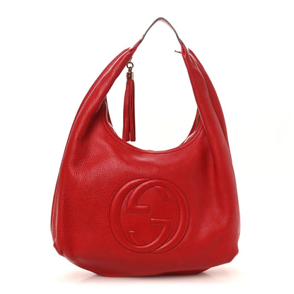 Gucci Pebbled Calfskin Soho Hobo Red 1 of 11