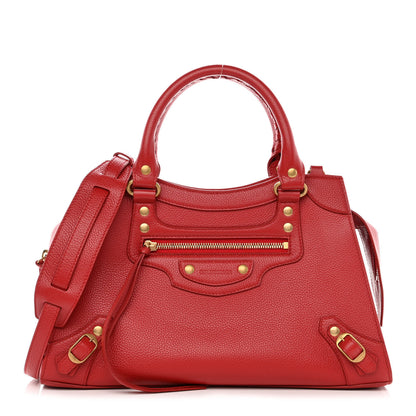 Balenciaga Grained Calfskin Neo Classic Gold Hardware S City Medium Red 1 of 10