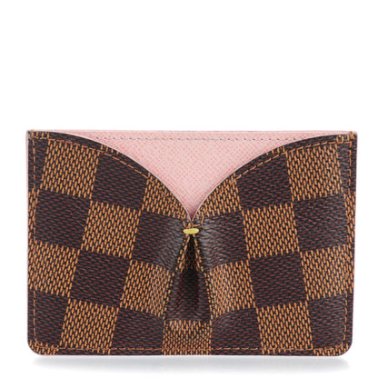 Louis Vuitton Damier Ebene Caissa Card Holder Rose Ballerine 1 of 7