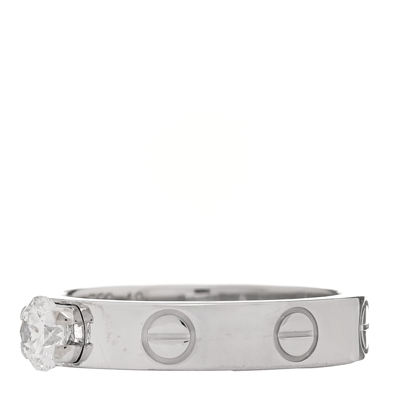 Cartier 18K White Gold Diamond .23ct LOVE Solitaire Engagement Ring 48 4.25 3 of 5