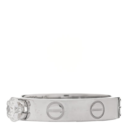 Cartier 18K White Gold Diamond .23ct LOVE Solitaire Engagement Ring 48 4.25 3 of 5