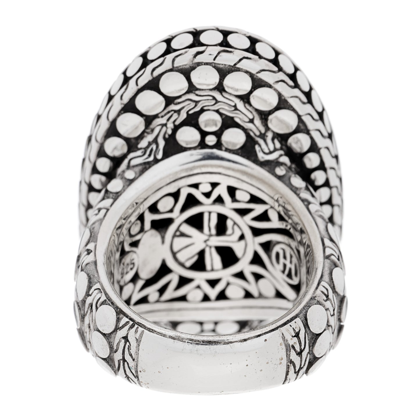Sterling Silver Dot Oval Ring 54 7