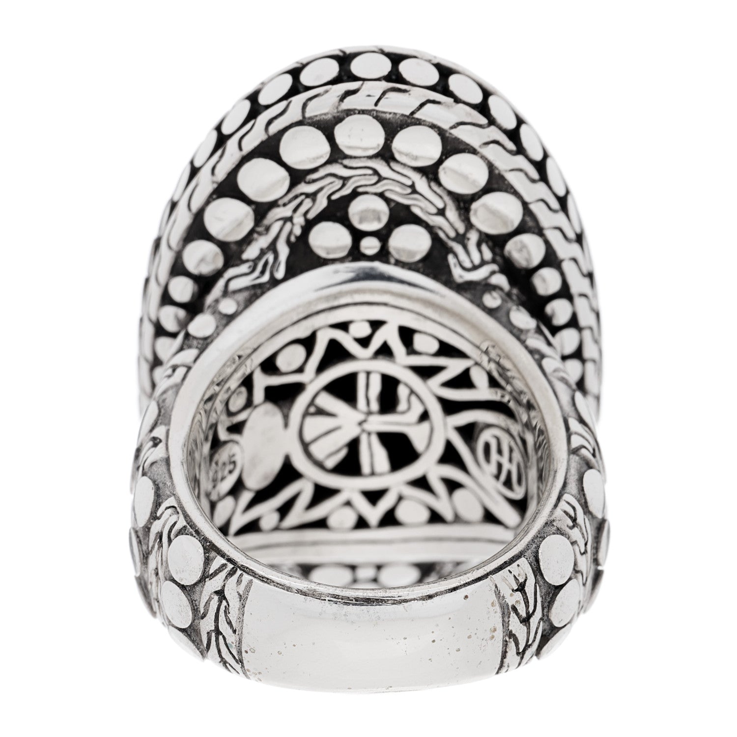 John Hardy Sterling Silver Dot Oval Ring 54 7 3 of 4