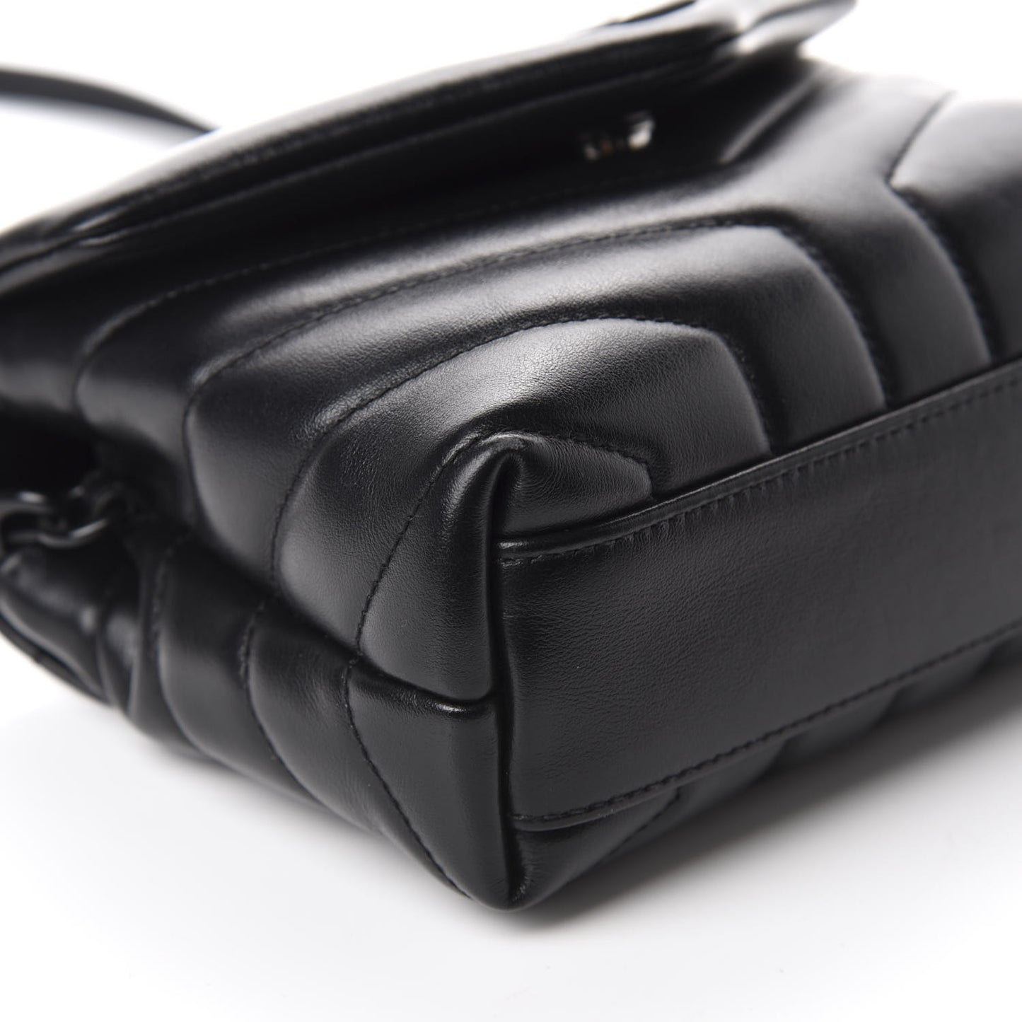 Calfskin Y Quilted Monogram Toy Loulou Crossbody Bag Black