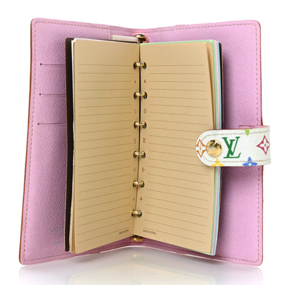 Louis Vuitton Monogram Multicolor Small Ring Agenda Cover White Litchi 5 of 6
