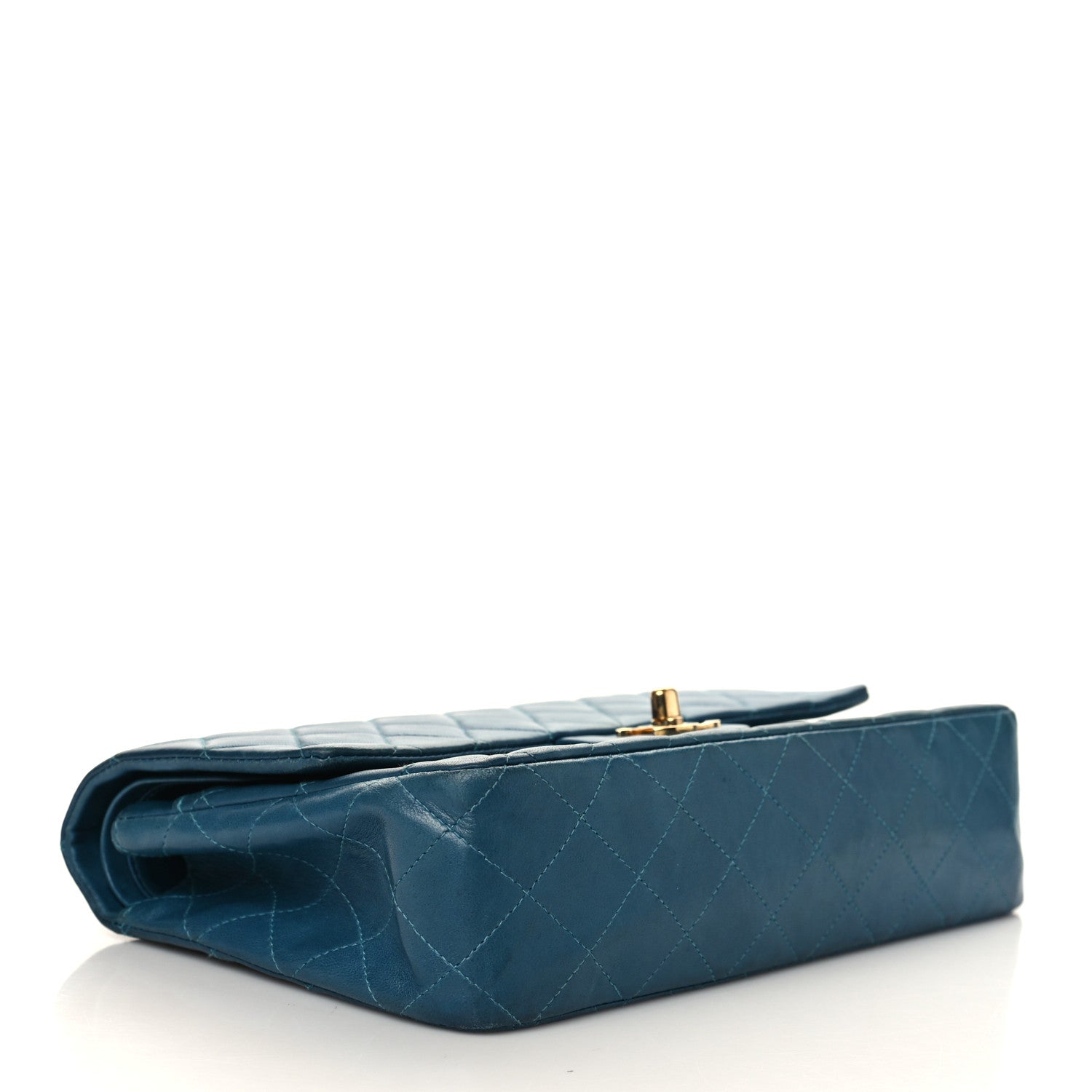 Chanel Lambskin Quilted Medium Double Flap Dark Blue 3 of 9