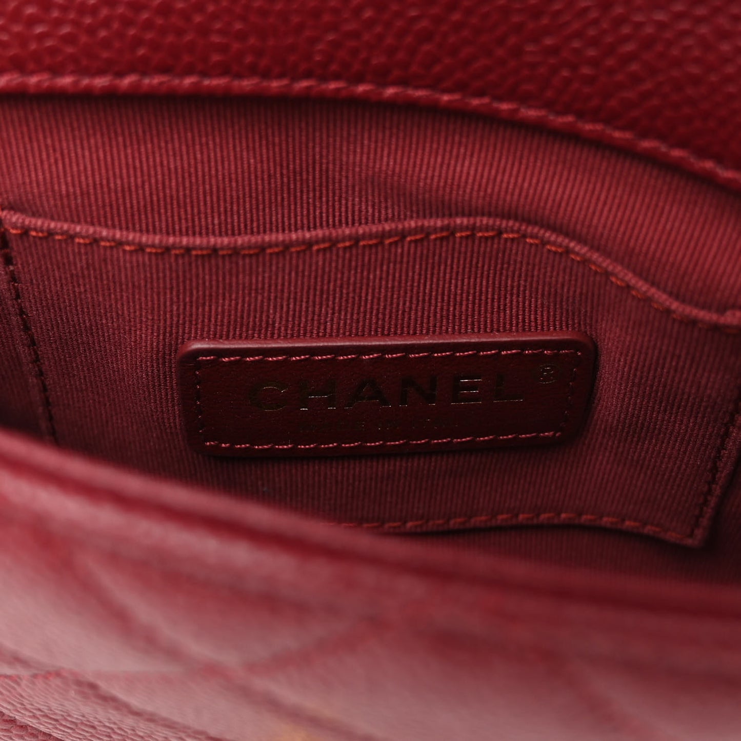 Caviar Quilted Mini Chain Soul Flap Burgundy