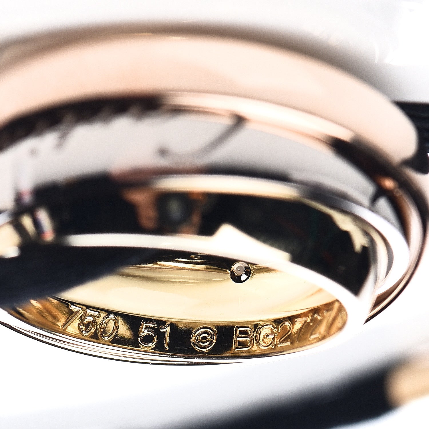Cartier 18K Pink Yellow White Gold Trinity Spinner Ring Cord Necklace 5 of 5