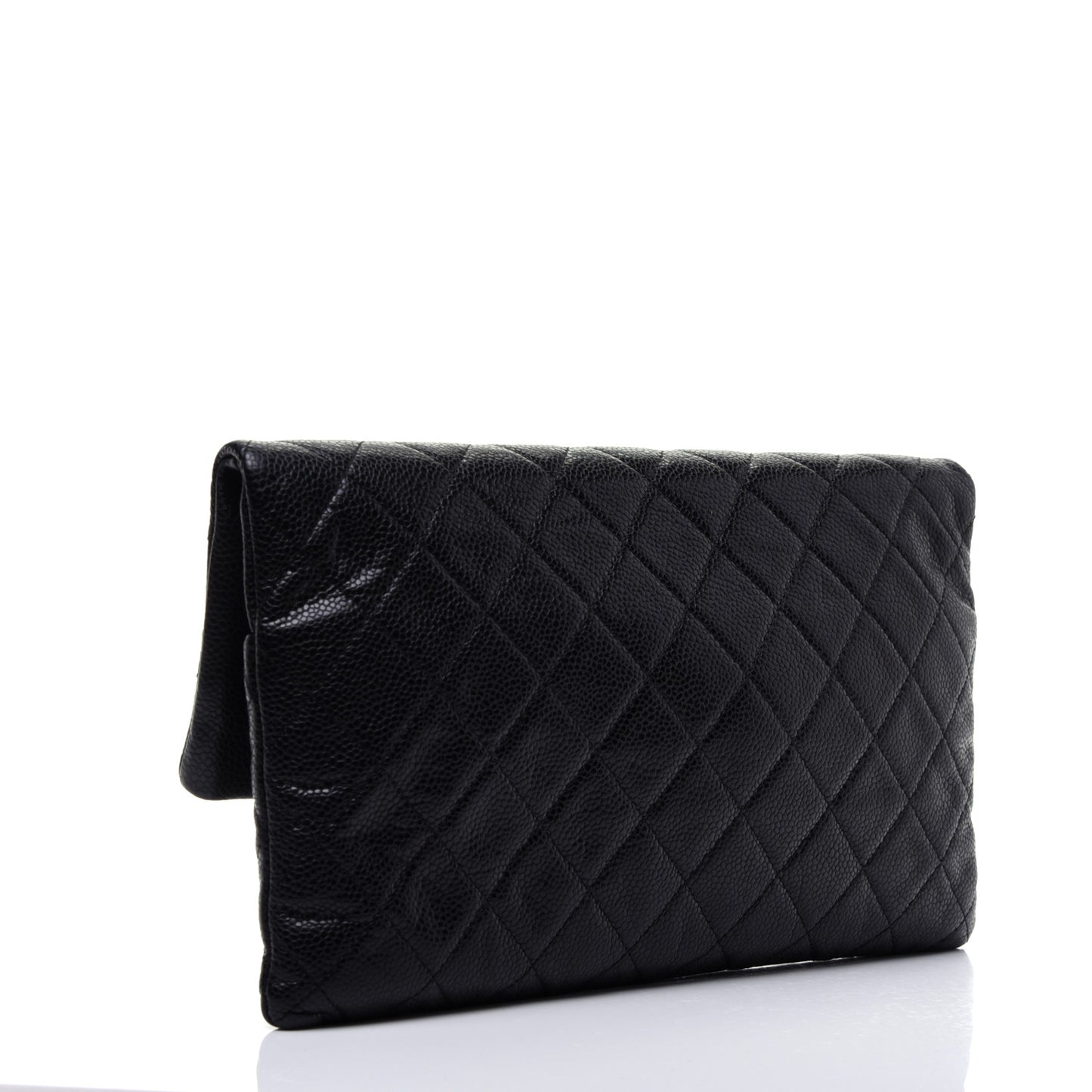 Caviar Quilted CC Beauty Clutch Black