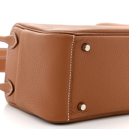 Hermes Taurillon Clemence Mini Lindy 20 Gold 9 of 11