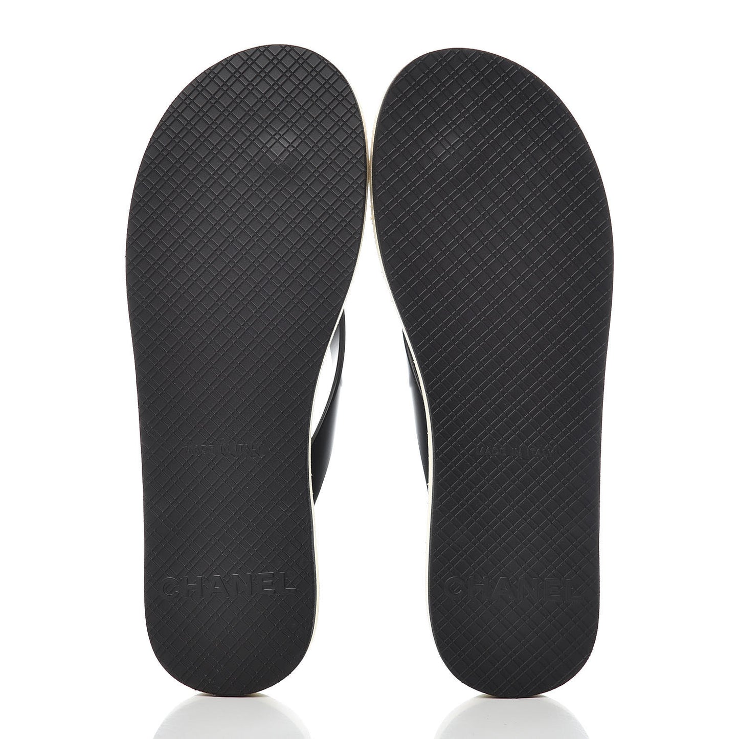 PVC Camellia Thong Sandals 40 Black