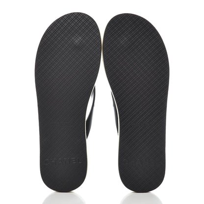 Chanel PVC Camellia Thong Sandals 40 Black 5 of 8