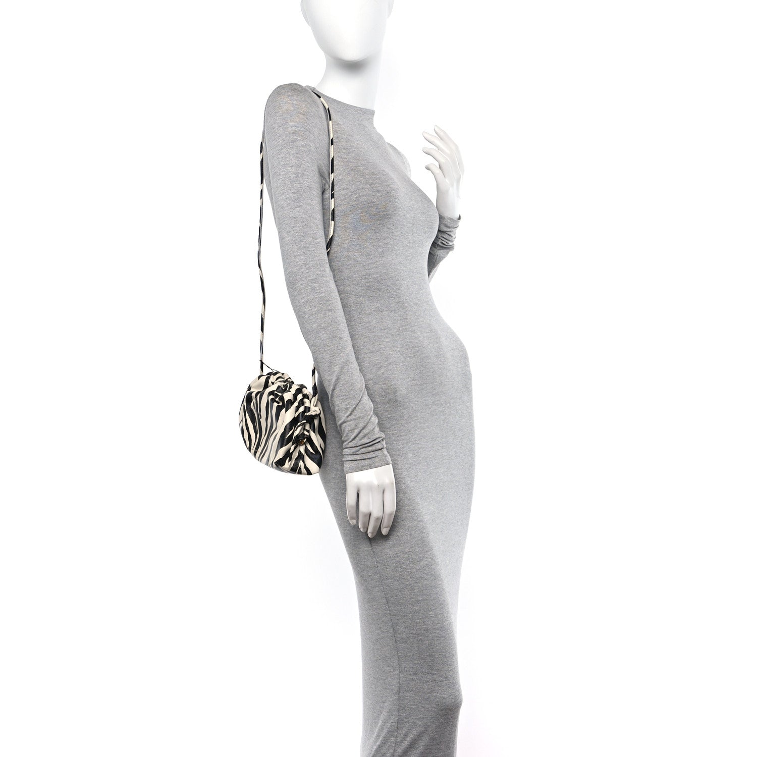 Mansur Gavriel Zebra Print Mini Cloud Clutch Black White 2 of 11