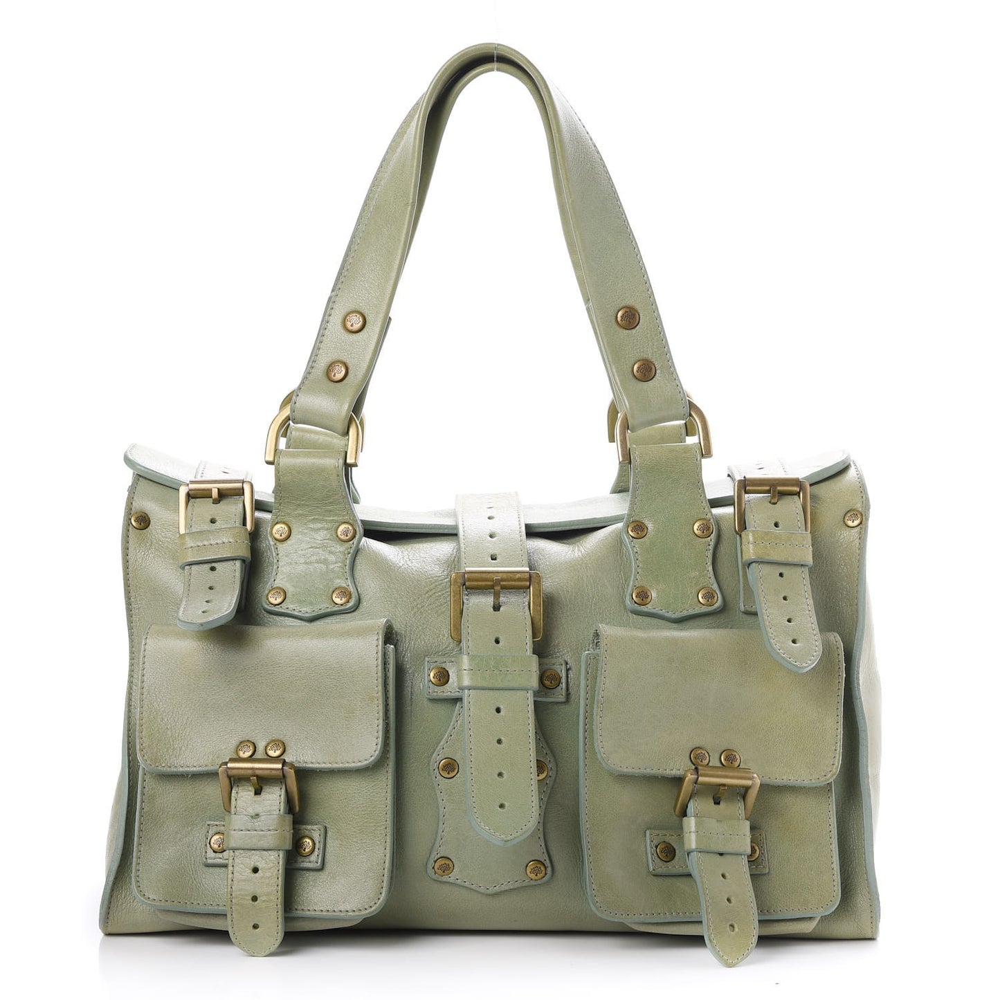 Calfskin Roxanne Satchel Green