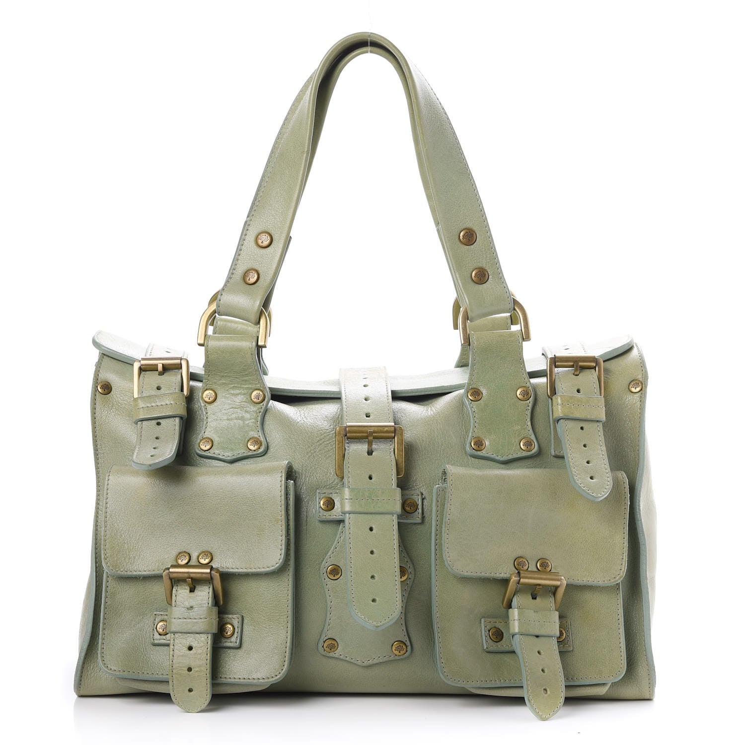 Mulberry Calfskin Roxanne Satchel Green 1 of 12