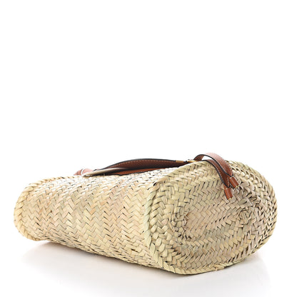 Chloe Raffia Small Grain Calfskin Medium Marcie Basket Tan 3 of 8