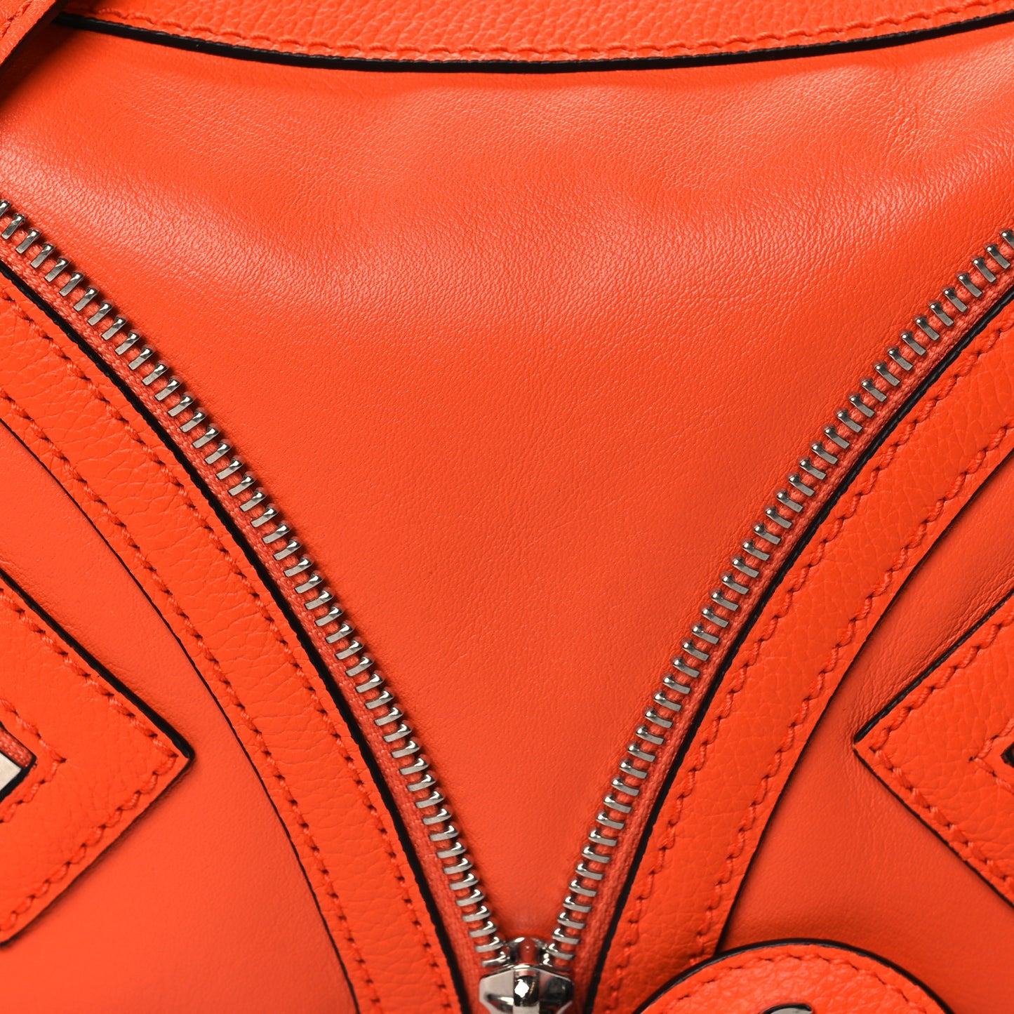 Calfskin Small Repeat Zip Hobo Orange