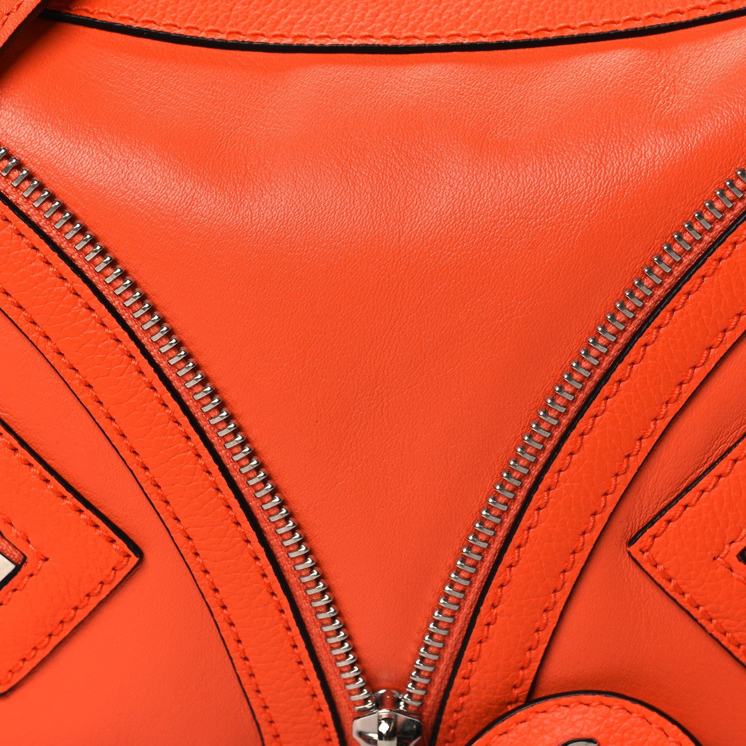 Versace Calfskin Small Repeat Zip Hobo Orange 7 of 9