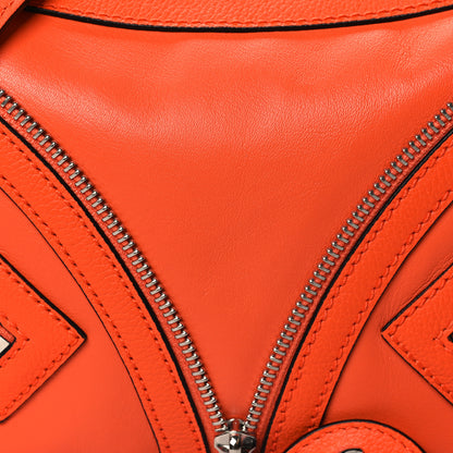 Versace Calfskin Small Repeat Zip Hobo Orange 7 of 9