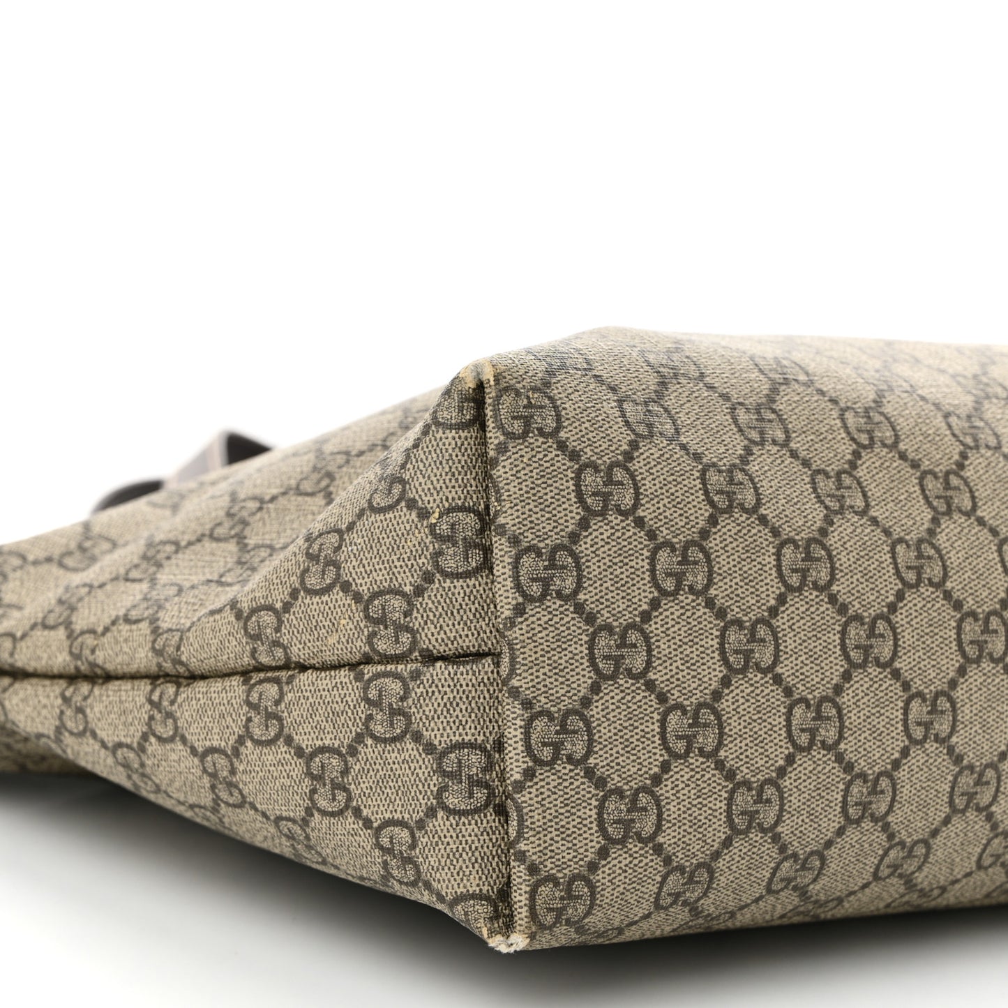 GG Supreme Monogram Medium Zippered Shopping Tote Dark Brown