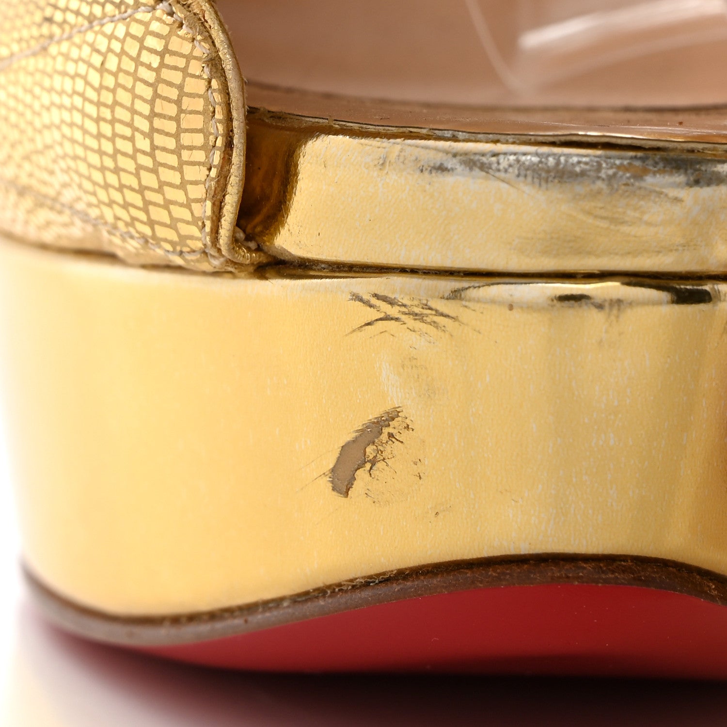 Christian Louboutin Metallic Laminato Botticella Alta 150 Platform Sandal 40 Gold 8 of 11