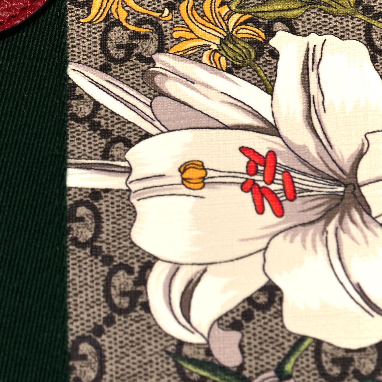 GG Supreme Monogram Flora Web Large Ophidia Tote Red