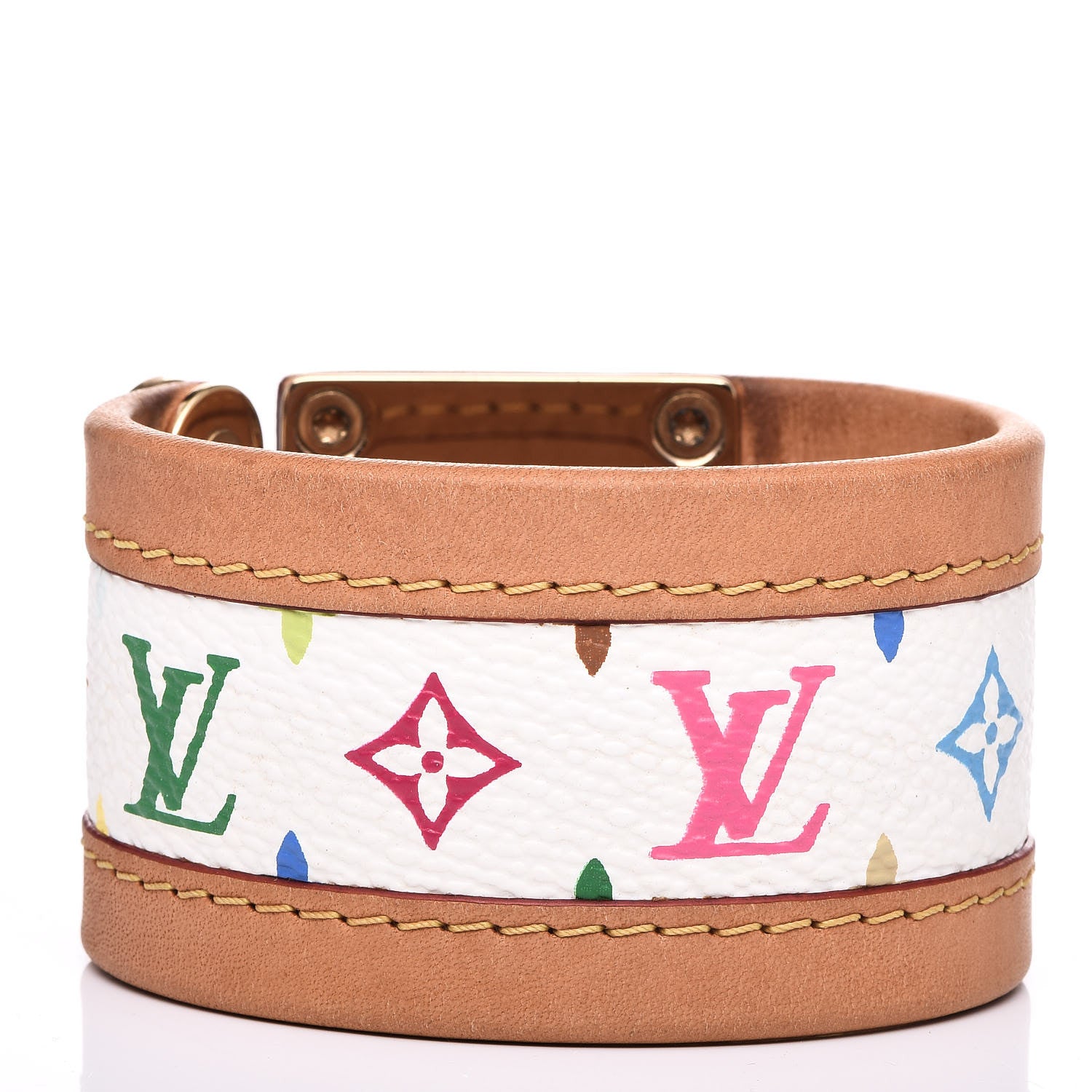 Louis Vuitton Monogram Multicolor S Lock Bracelet White 3 of 7
