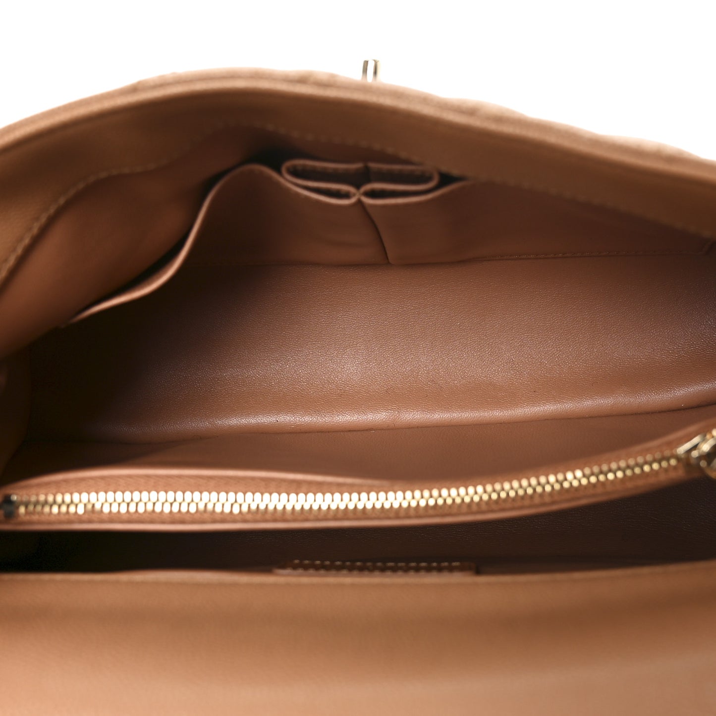 Caviar Quilted Small Coco Handle Flap Brown