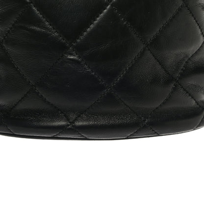 Chanel Lambskin Enamel Quilted Pending CC Bucket Drawstring Bag Black 12 of 15