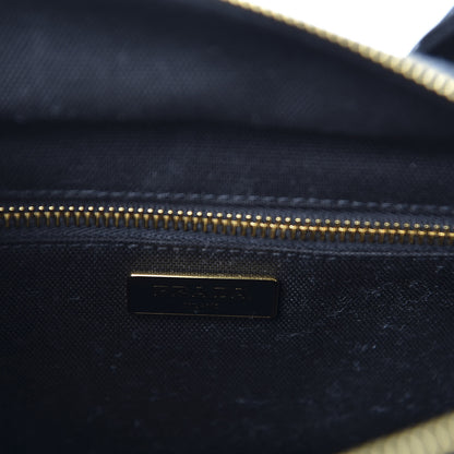 Prada Wicker Canvas Patch Comics Shoulder Bag Black 8 of 9