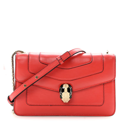 Bulgari Calfskin Serpenti Forever Crossbody Bag Red 1 of 9