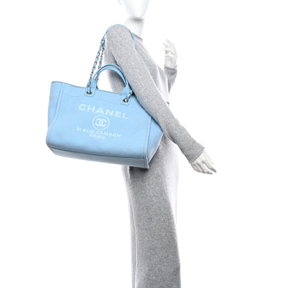 Chanel Mixed Fibers Medium Deauville Tote Light Blue 2 of 16