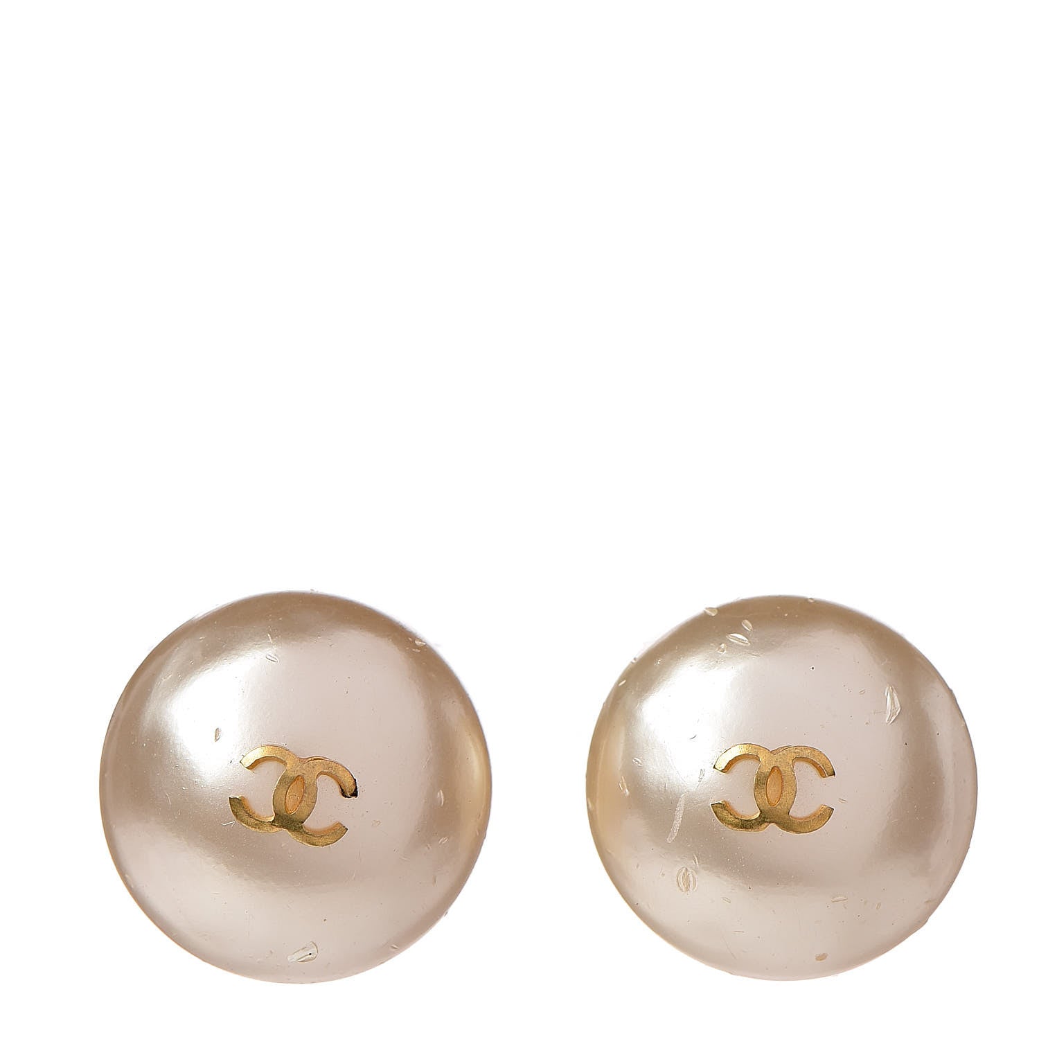 Chanel Pearl CC Clip On Earrings Gold 1 of 5