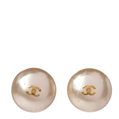 Chanel Pearl CC Clip On Earrings Gold 1 of 5