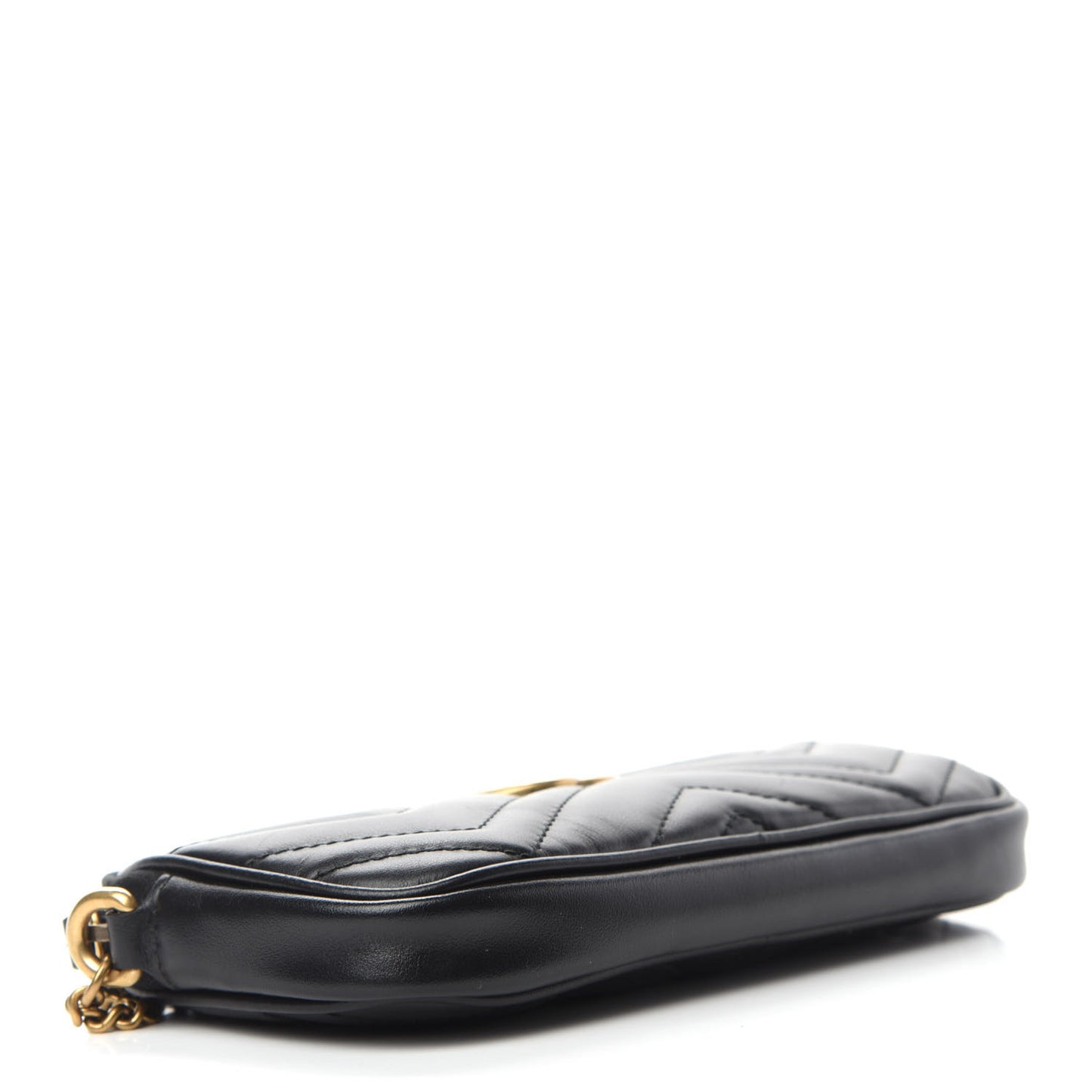 Calfskin Matelasse Mini GG Marmont Chain Crossbody Bag Black