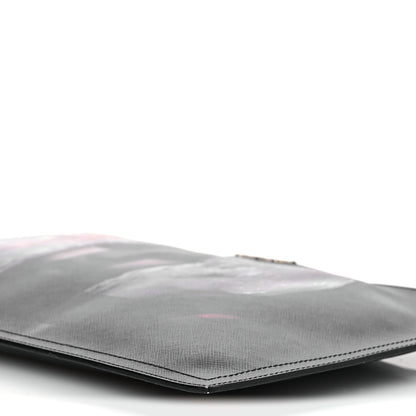 Givenchy Textured Coated Canvas Madonna Print Large Cosmetic Pouch Black 10 of 11