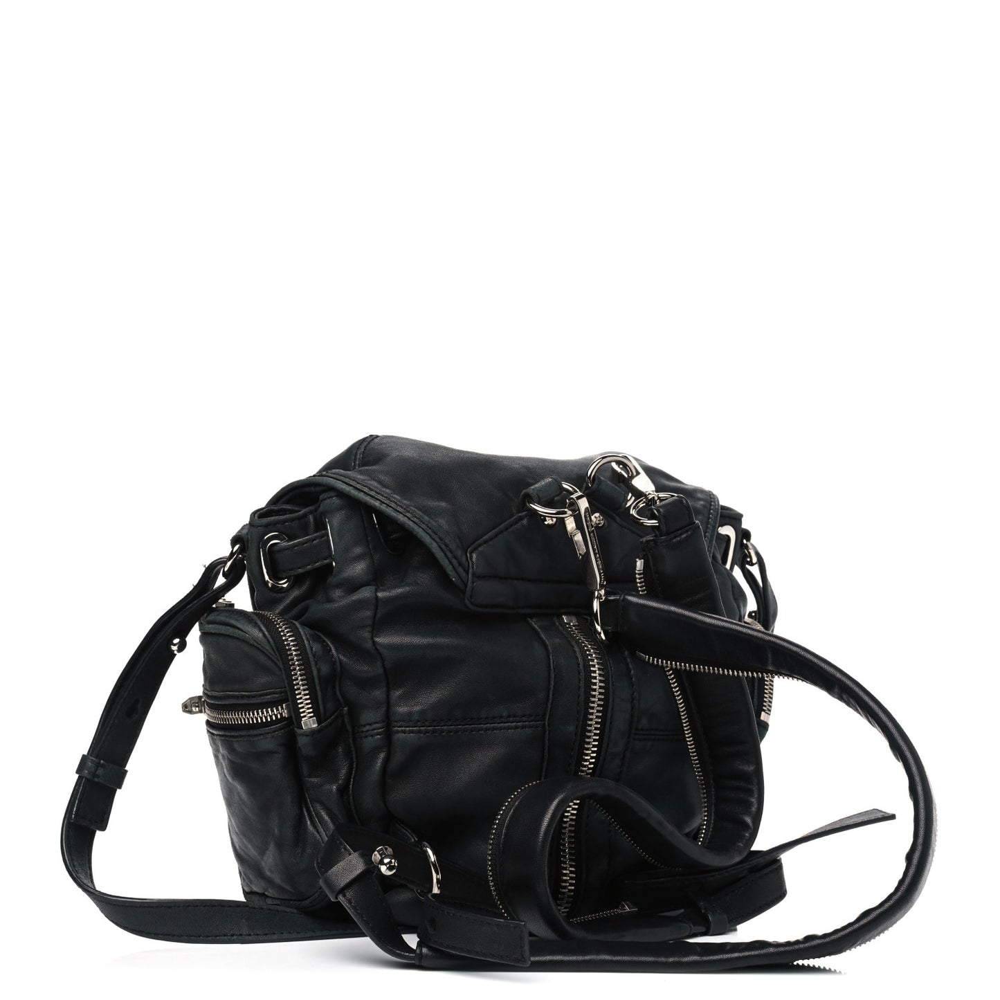 Lambskin Marti Backpack Bag Washed Black Rhodium Hardware