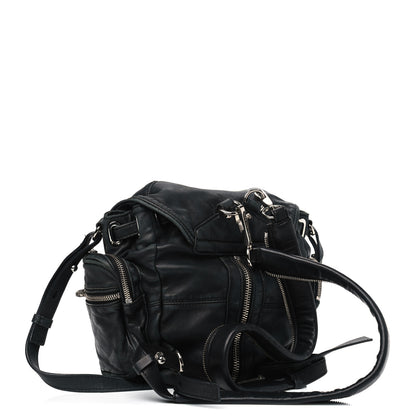 Alexander Wang Lambskin Marti Backpack Bag Washed Black Rhodium Hardware 2 of 14