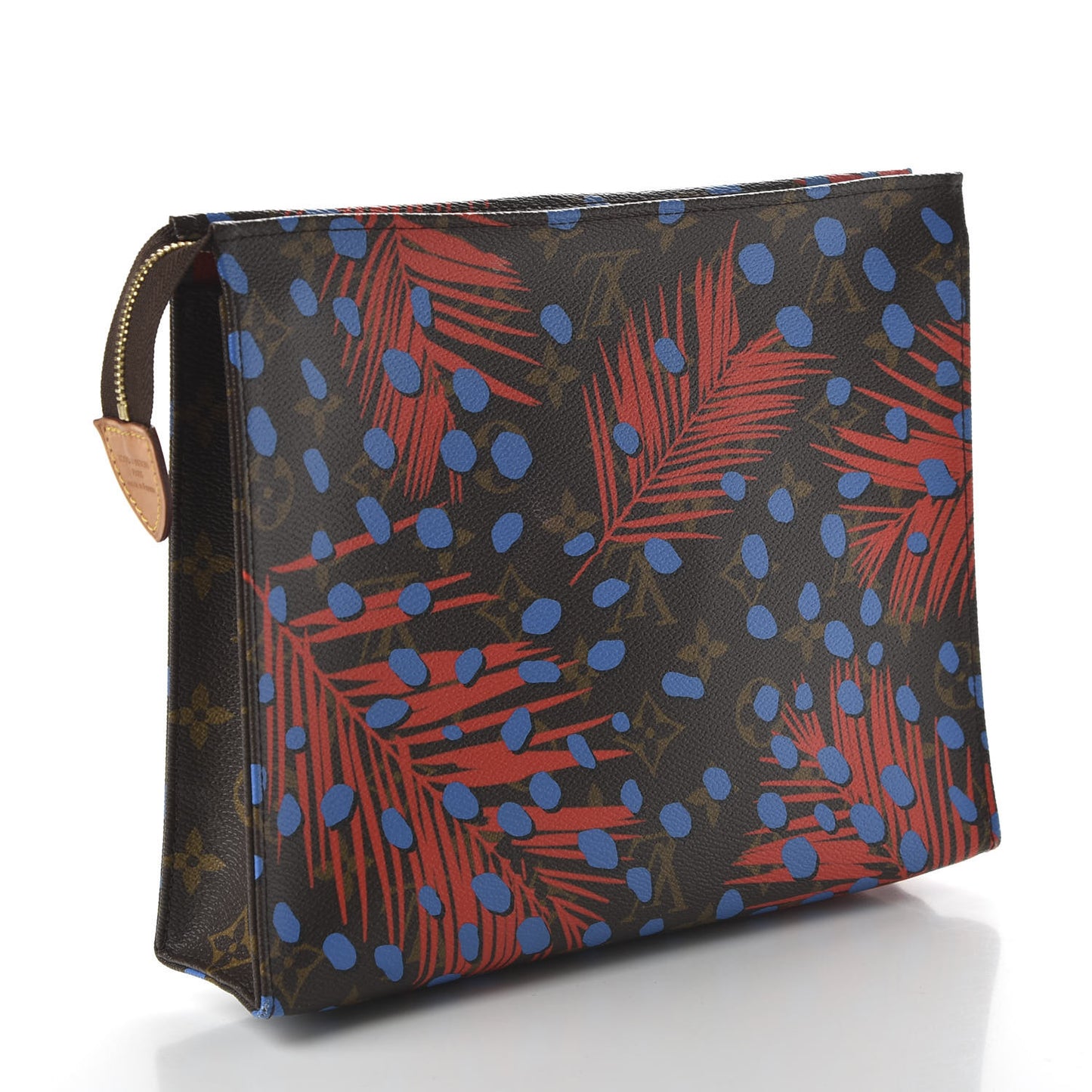 Monogram Jungle Dots Toiletry Pouch 26 Coquelicot Denim