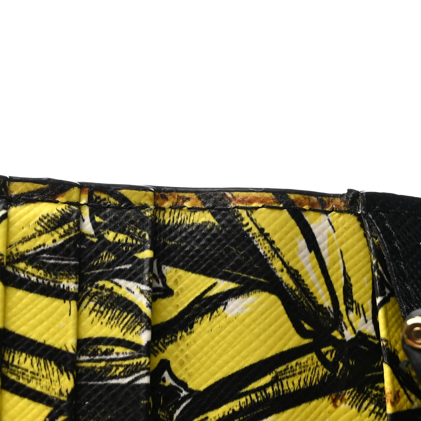 Saffiano Banane Metal Continental Flap Wallet Black