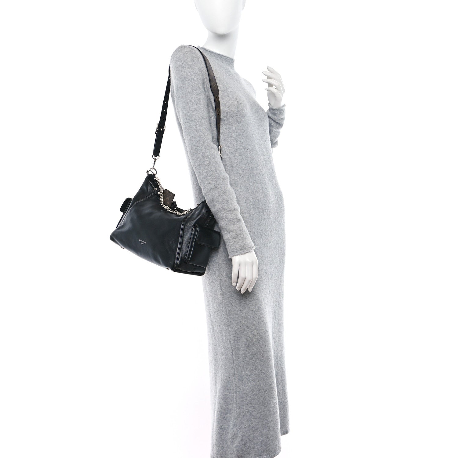 Louis Vuitton Lambskin CarryAll Cargo Vibe PM Black 2 of 9