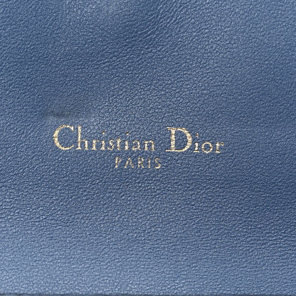 Christian Dior Grained Calfskin Saddle Chain Wallet Pouch Denim 5 of 7