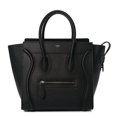 Celine Drummed Calfskin Micro Luggage Black 1 of 12