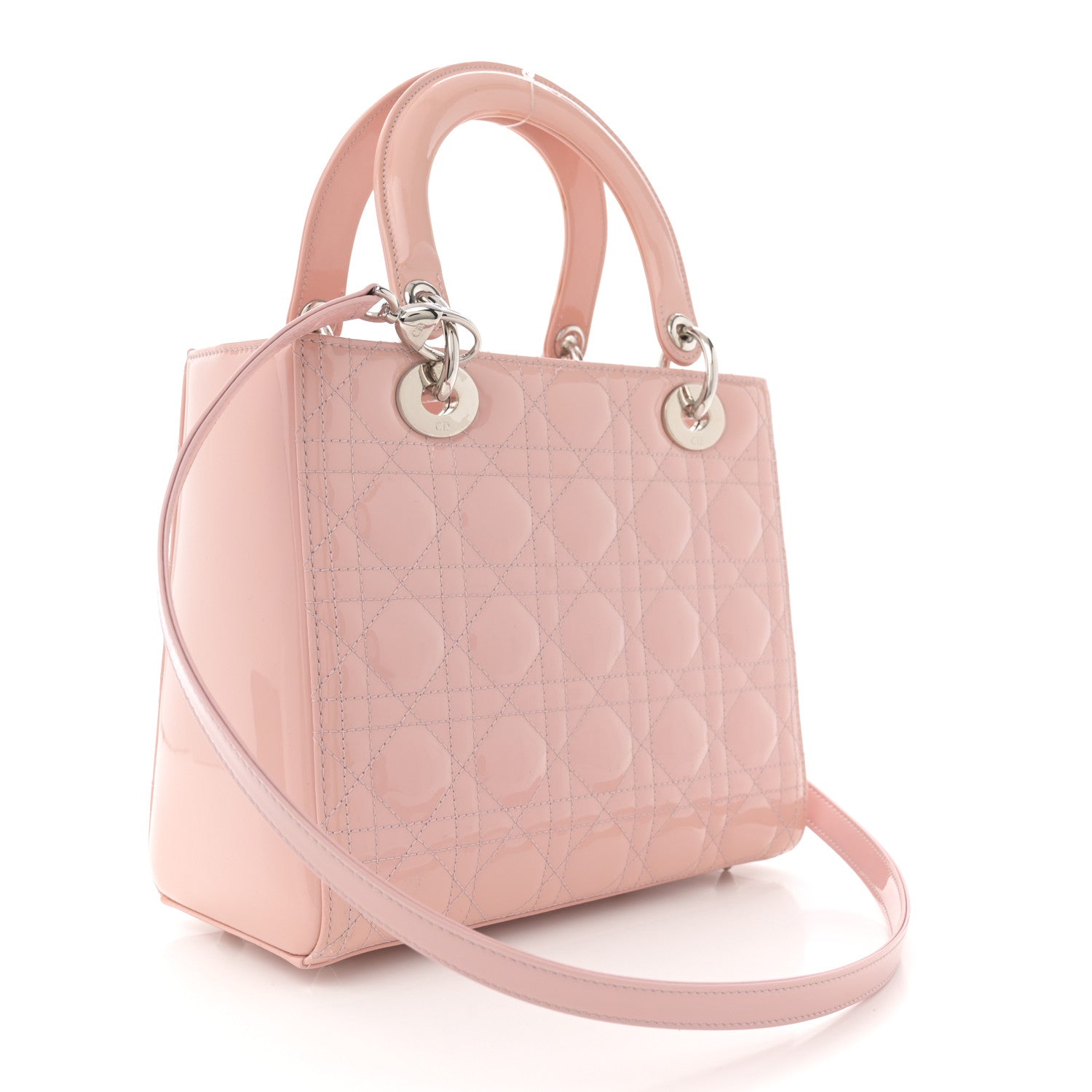 Christian Dior Patent Cannage Medium Lady Dior Rose Clair 2 of 11
